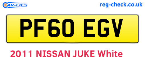 PF60EGV are the vehicle registration plates.