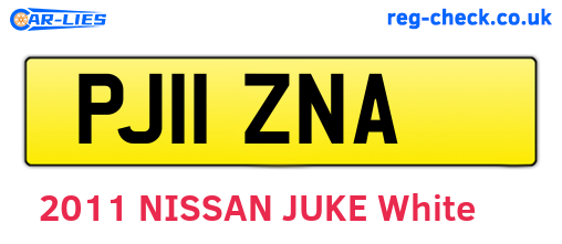 PJ11ZNA are the vehicle registration plates.