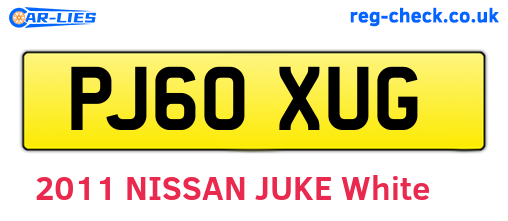 PJ60XUG are the vehicle registration plates.