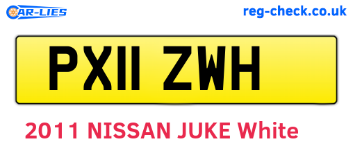 PX11ZWH are the vehicle registration plates.