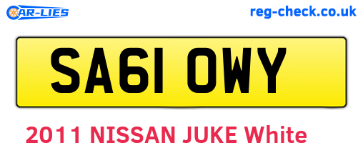 SA61OWY are the vehicle registration plates.