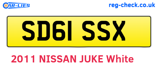 SD61SSX are the vehicle registration plates.