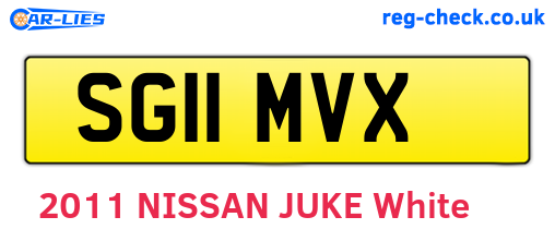 SG11MVX are the vehicle registration plates.