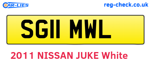 SG11MWL are the vehicle registration plates.