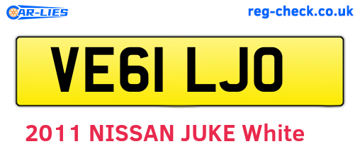 VE61LJO are the vehicle registration plates.