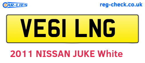 VE61LNG are the vehicle registration plates.