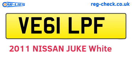 VE61LPF are the vehicle registration plates.