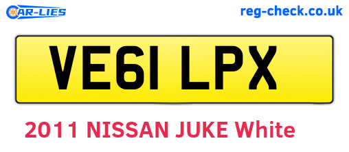 VE61LPX are the vehicle registration plates.