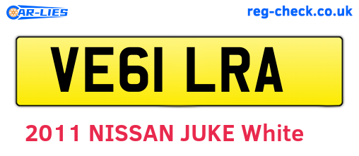 VE61LRA are the vehicle registration plates.