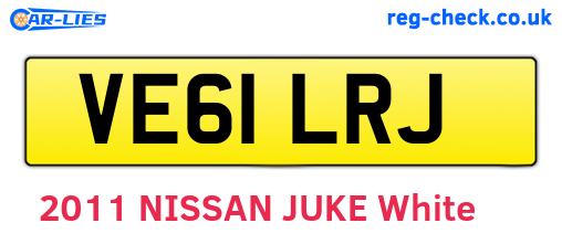 VE61LRJ are the vehicle registration plates.