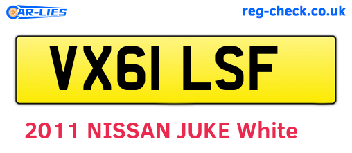 VX61LSF are the vehicle registration plates.