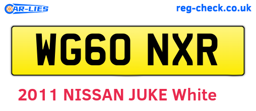 WG60NXR are the vehicle registration plates.