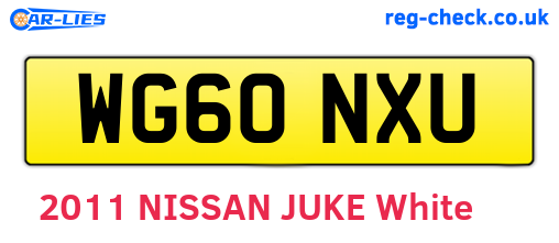 WG60NXU are the vehicle registration plates.