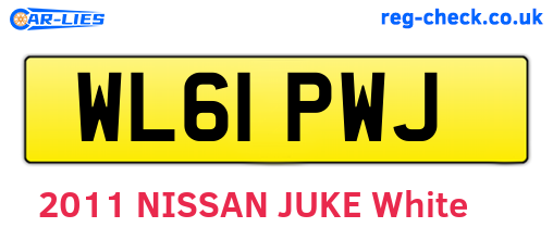 WL61PWJ are the vehicle registration plates.