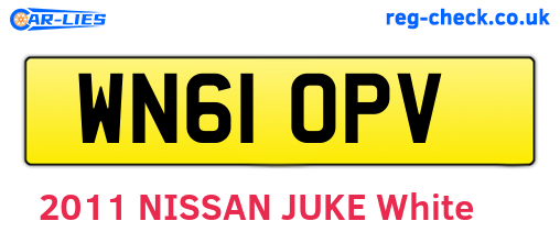 WN61OPV are the vehicle registration plates.