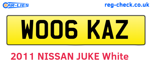 WO06KAZ are the vehicle registration plates.