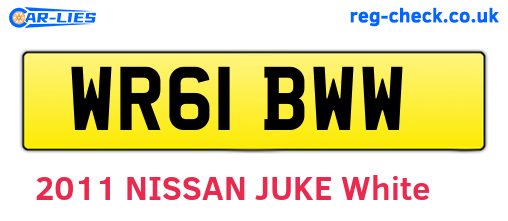 WR61BWW are the vehicle registration plates.
