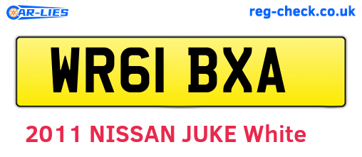 WR61BXA are the vehicle registration plates.