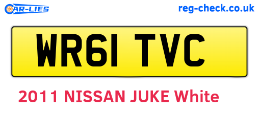 WR61TVC are the vehicle registration plates.