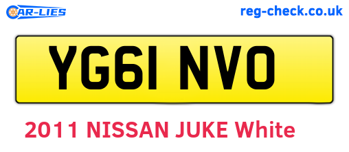 YG61NVO are the vehicle registration plates.