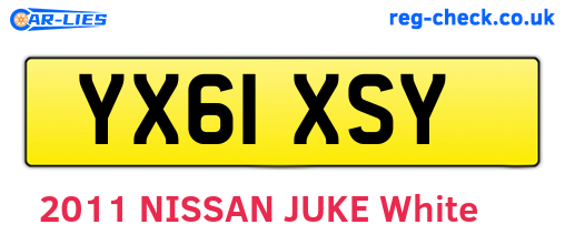 YX61XSY are the vehicle registration plates.