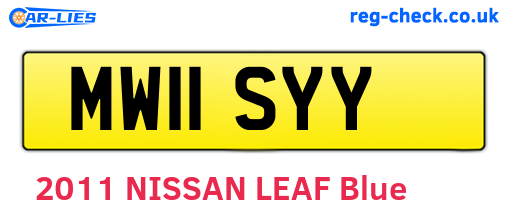 MW11SYY are the vehicle registration plates.