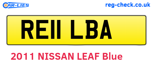 RE11LBA are the vehicle registration plates.