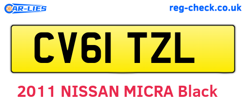 CV61TZL are the vehicle registration plates.