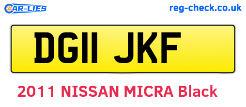 DG11JKF are the vehicle registration plates.
