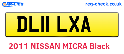DL11LXA are the vehicle registration plates.