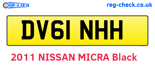 DV61NHH are the vehicle registration plates.