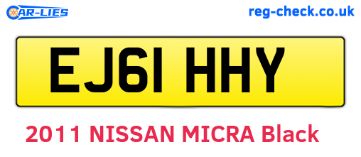 EJ61HHY are the vehicle registration plates.