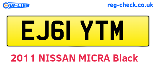 EJ61YTM are the vehicle registration plates.