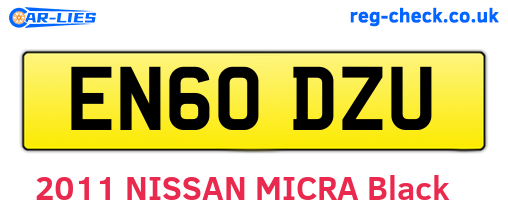 EN60DZU are the vehicle registration plates.