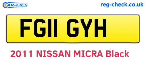 FG11GYH are the vehicle registration plates.
