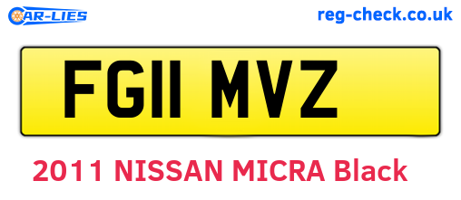 FG11MVZ are the vehicle registration plates.