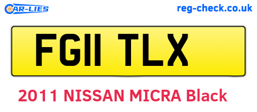FG11TLX are the vehicle registration plates.