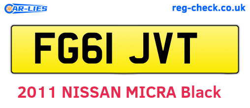 FG61JVT are the vehicle registration plates.