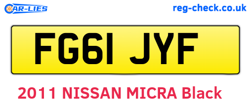 FG61JYF are the vehicle registration plates.
