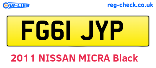 FG61JYP are the vehicle registration plates.
