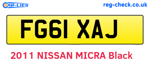 FG61XAJ are the vehicle registration plates.