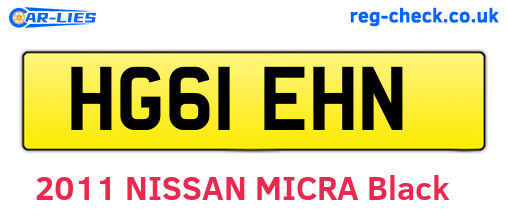 HG61EHN are the vehicle registration plates.
