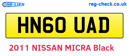 HN60UAD are the vehicle registration plates.