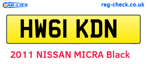 HW61KDN are the vehicle registration plates.