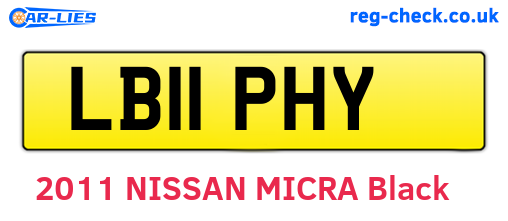 LB11PHY are the vehicle registration plates.