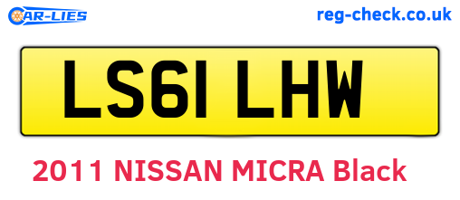 LS61LHW are the vehicle registration plates.