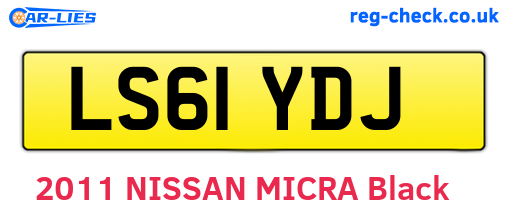 LS61YDJ are the vehicle registration plates.