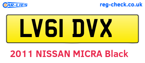 LV61DVX are the vehicle registration plates.
