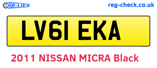 LV61EKA are the vehicle registration plates.
