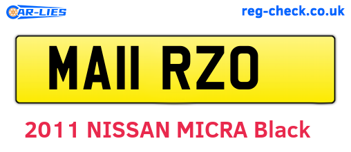 MA11RZO are the vehicle registration plates.